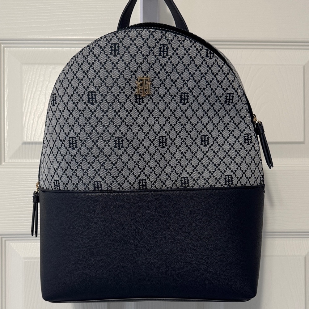 Tommy Hilfiger Navy and Gray Women's Backpack